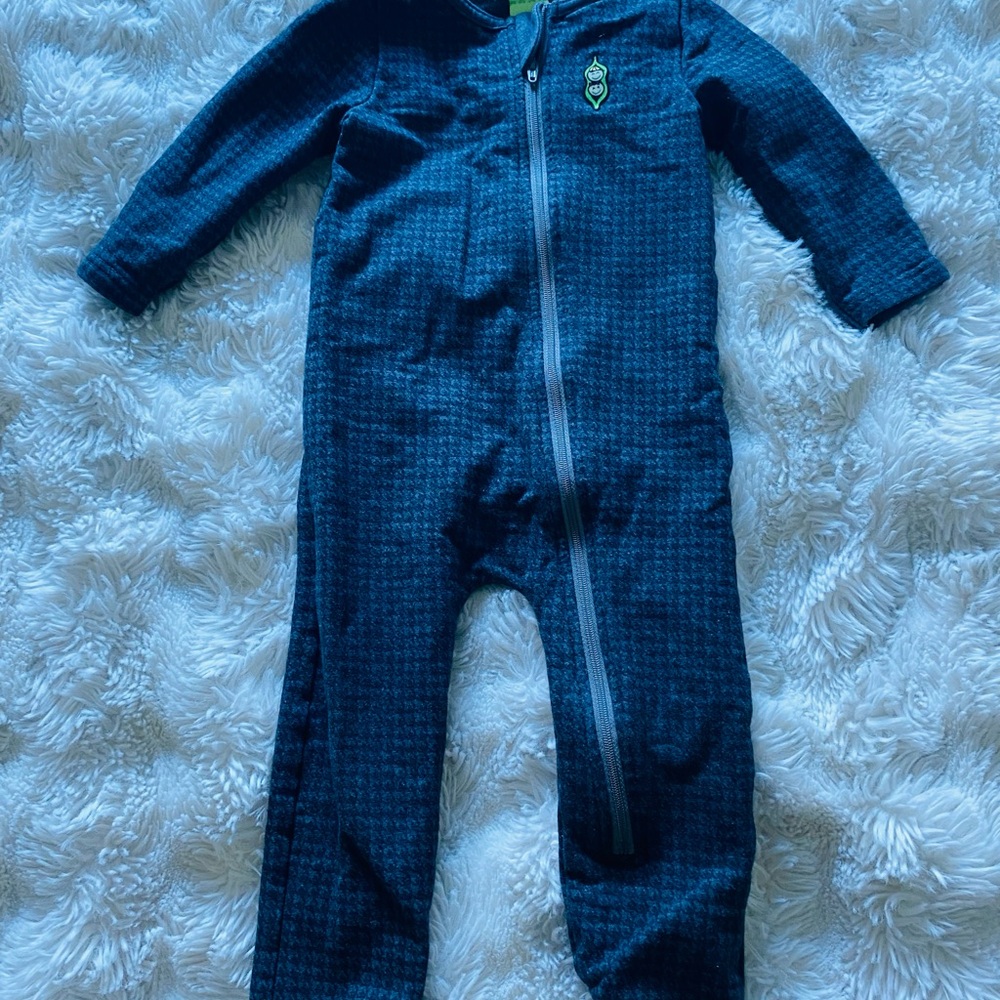 Kids Grey One-Piece Zipped Romper
